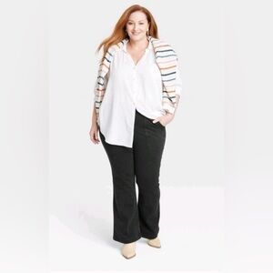 Knox Rose High-Rise Anywhere Flare Pant Black Jeans Sz 26W NWT